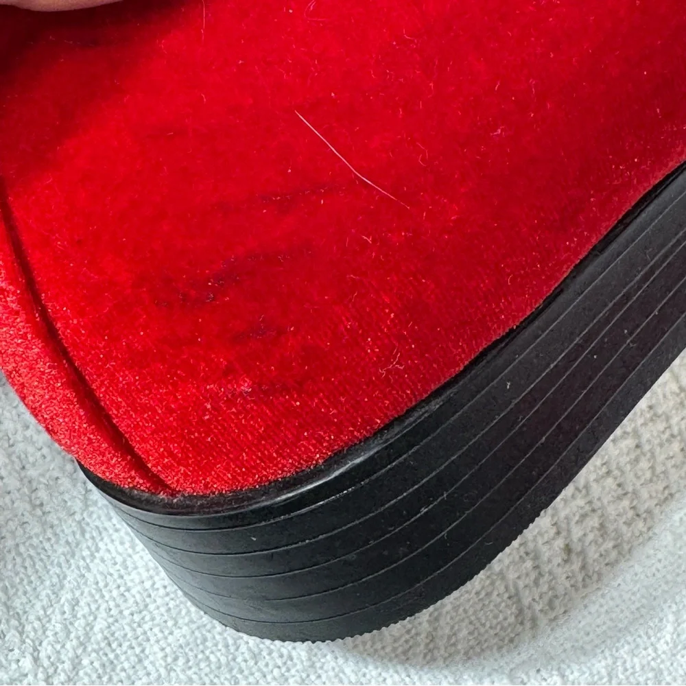 After Midnight‎ Mens Bright Red Velvet Dress Loafers w/ Braided Detail Size 11